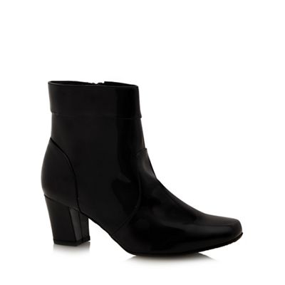 Good for the Sole Black patent wide fit ankle boots